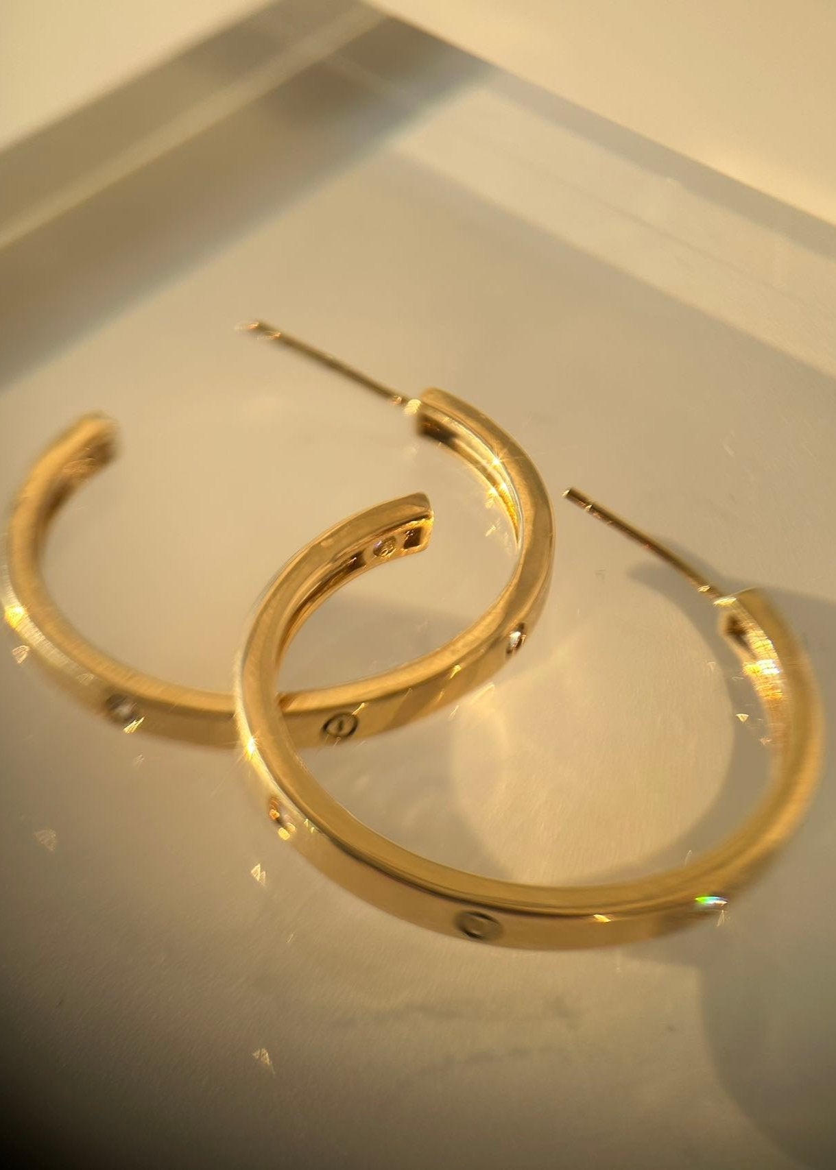 18K Real Gold Plated Hoop Earrings