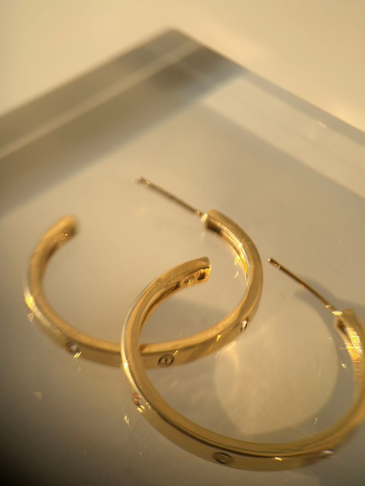 18K Real Gold Plated Hoop Earrings