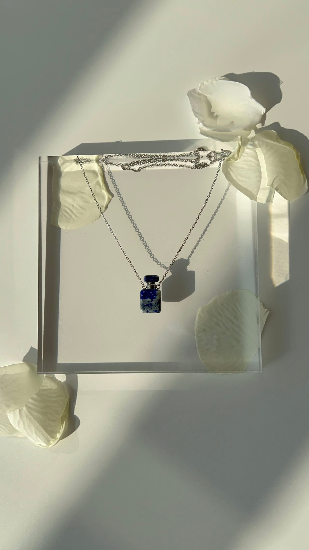 Lazurite December Birth Stone Bottle Necklace.