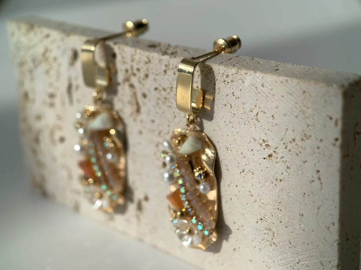 18K Real Gold Plated Abstract Earrings