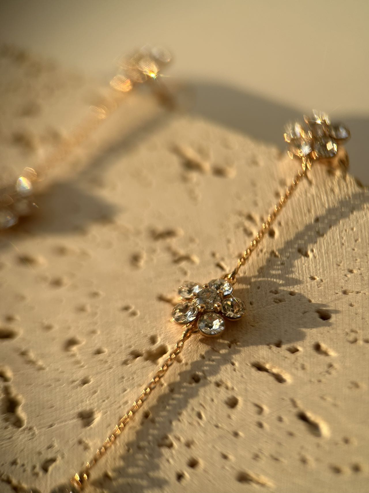 14K Real Gold Plated Daisy Chain Drop Earrings.