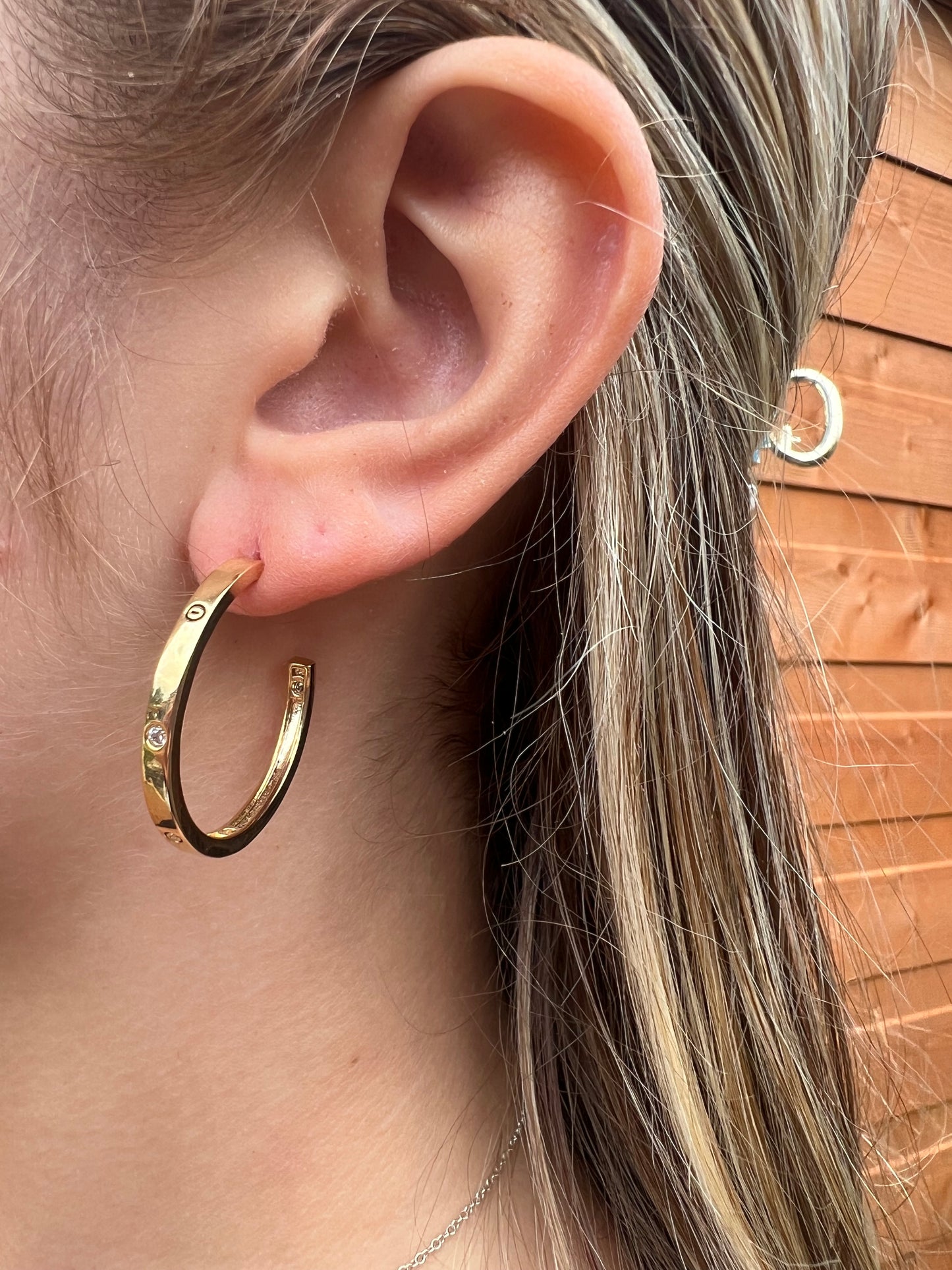 18K Real Gold Plated Hoop Earrings