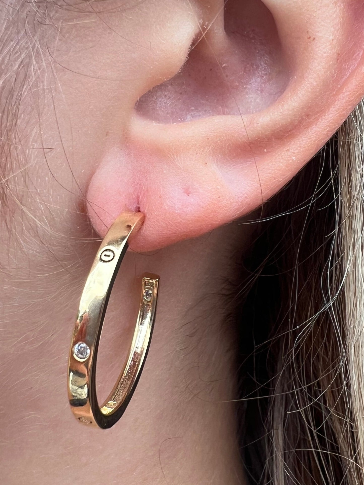 18K Real Gold Plated Hoop Earrings