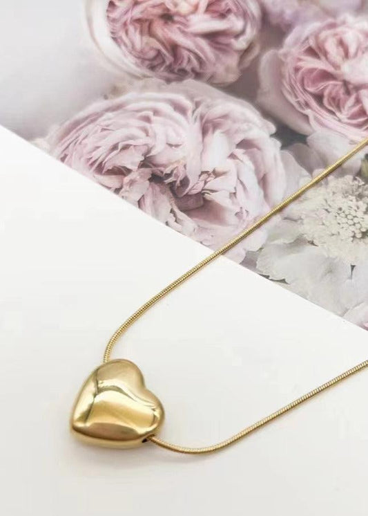 14K Real Gold Plated Dainty Heart Necklace