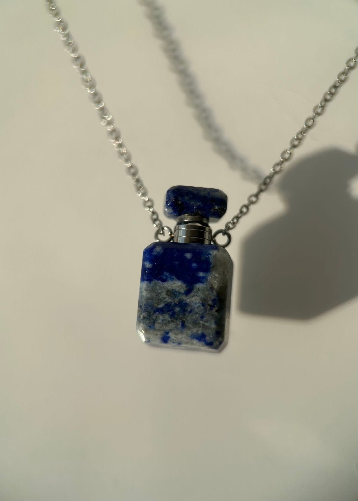 Lazurite December Birth Stone Bottle Necklace.